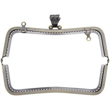 Imagem de ZJchao Frame de Bolsa de Metal, DIY Kiss Clop Lock Metal Purse Frame 20cm Bolsa Frame Retro Compensado Hardware Acessórios de Hardware 20cm (Bronze B01-027-00476)