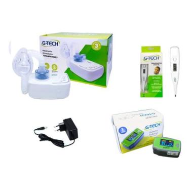 Imagem de Inalador E Nebulizador Ultrassonico + Oximetro + Termometro + Fonte - 