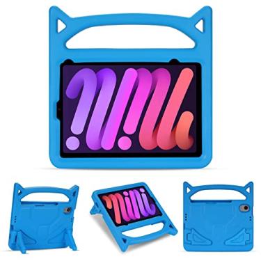 Imagem de YELERWE iPad Mini 6 Kids Tablet Case with Handle,Kickstand,Pencil Holder,Blue