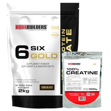 Imagem de Kit Whey Protein 6 Six Gold 100% Isolate Chocolate 2kg + 100% Creatina 500g - Bodybuilders