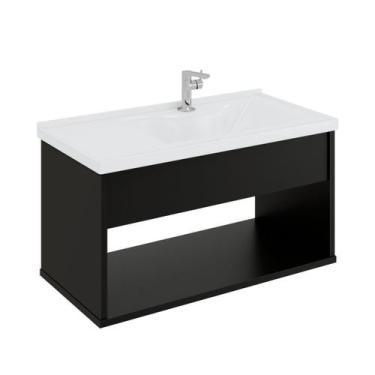 Imagem de Gabinete Armário Suspenso com nicho cuba Encanto Preto - EE Móveis