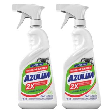 Imagem de Desengordurante Spray 500ml Azulim Limpeza Pesada, Kit 2 Unidades