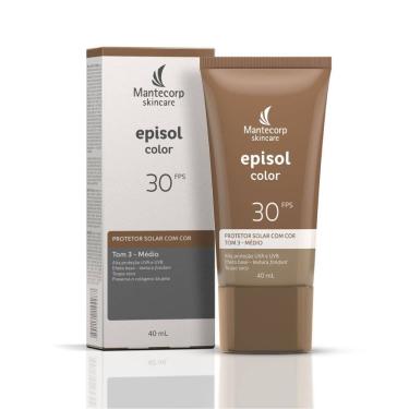 Imagem de Protetor Solar Episol Color com Cor Tom 3 Médio FPS 30 Loção com Efeito de Base 40g