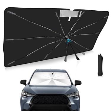 Imagem de Guarda-sol para para-brisa atualizado 2025, ajuste personalizado para Toyota Corolla Cross 2022-2025, capa dobrável de proteção UV para carro, escudo de chuva de emergência e protetor de painel