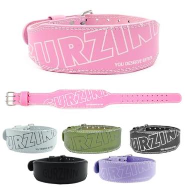 Imagem de GurZinn Cinto De Levantamento Peso Couro 9 Mm Para Mulheres, 4" Acolchoado, Suporte Lombar Academia, Treino, Agachamento, Terra, Treinamento (A-Rosa/M)