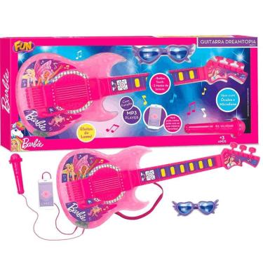 Imagem de Guitarra Infantil Barbie Dreamtopia com Acessórios Fun F0575
