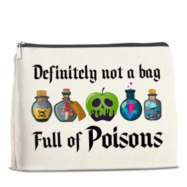 Imagem de UPNEGE Bolsa de maquiagem de bruxa presentes para mulheres entusiastas de veneno Halloween bolsa de cosméticos bruxa bolsa com zíper