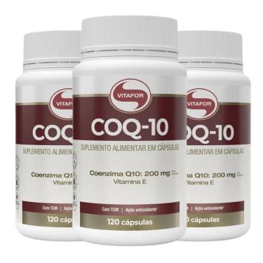 Imagem de kit Coenzima Q10 200mg (120 Caps) Vitafor 3 unidades