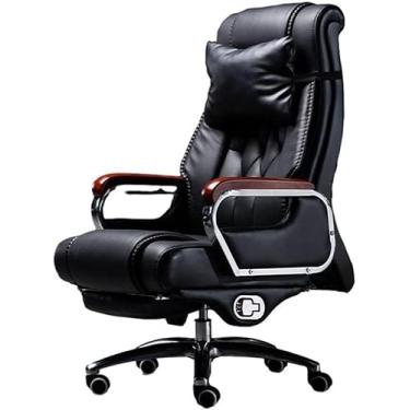 Imagem de Cadeira De Escritório Cadeira De Tarefa Big D Alta Cadeira De Escritório De Couro Real Para Pessoas Pesadas Cadeira De Escritório Executiva Assento De Mola Larga Cadeira De, Dark Brown