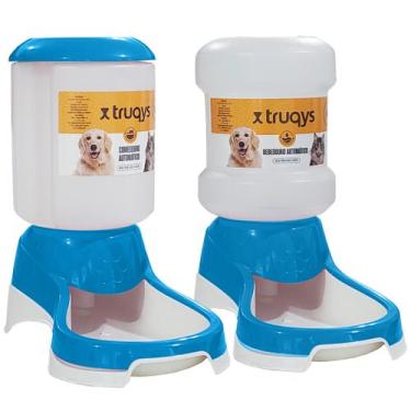 Imagem de Comedouro e Bebedouro Automático Cães Água 2 Lt Ração 1 Kg - TRUQYS PE