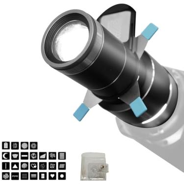 Imagem de DFCINE Kit Óptico Para Fotografia Bowens Mount Snoot, Retratos Monolight/Flash Speedlite/Luz Led, Compatível Com Aputure Amaran 100X/D 200D/X, Godox Sl60 Etc, 4 Filtros De Cor, 25 Gobos