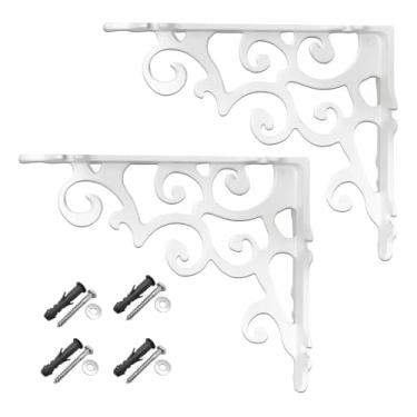 Imagem de 2 Suportes Mão Francesa Cantoneira Prateleira Alumínio 20x15 (Branco)