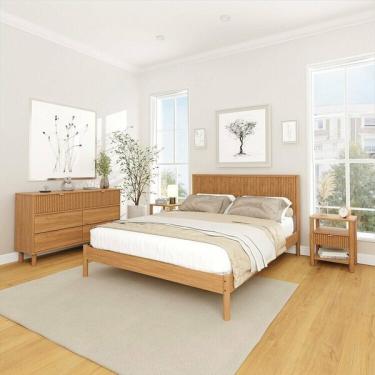 Imagem de Conjunto Cama Queen Com 2 Mesas De Cabeceira E Cômoda Oiti Ca