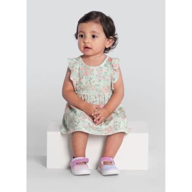 Imagem de Vestido Bebê Menina De Florzinhas Verde Brandili