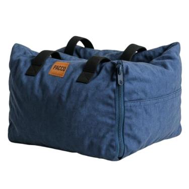 Imagem de Bolsa de Transporte Assento de Carro e Caminha Pet Impermeável Pequeno com Cinto de Segurança (Azul)