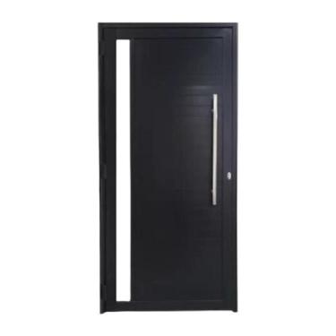 Imagem de Porta Lambril 210x100 com Puxador com Vidro Preta Lado Direito L25 - R