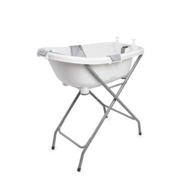 Imagem de Banheira Fontana Duo com Suporte branco e cinza Infanti