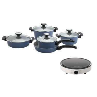 Imagem de Conjunto Reverse Azul + Fogão De Indução Fika 220V