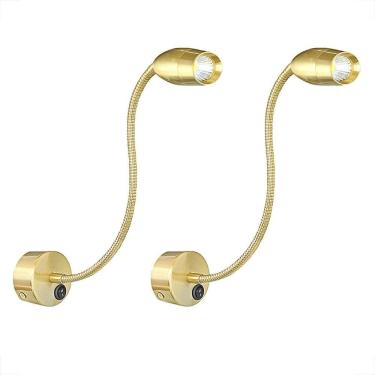 Imagem de Kit 2 Arandela Cabeceira Quarto Led Dourada Direcionável