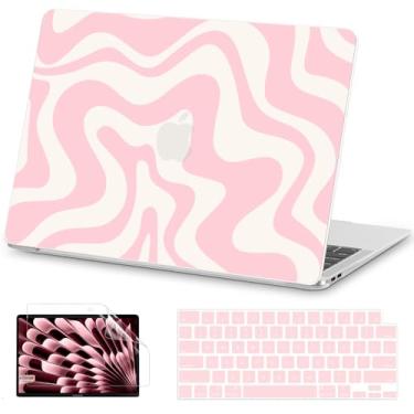 Imagem de AKIT Capa compatível com MacBook Pro de 13 polegadas M2 A2338 2025-2016 M1 A2251 A2289 A2159 A1989 A1708 A1706, capa de plástico de padrão exclusivo para laptop, capa de teclado e película protetora