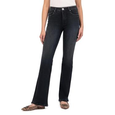 Imagem de KUT from the Kloth Calça jeans feminina Ana cintura alta Fab Ab Flare in Symphony, Symphony, 4
