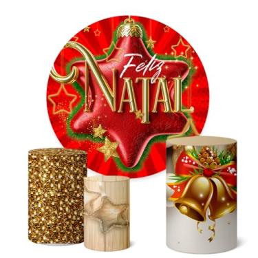 Imagem de Trio Capas Cilindro + Painel Sublimado Festa 1,50m Natal (K1NAT091)