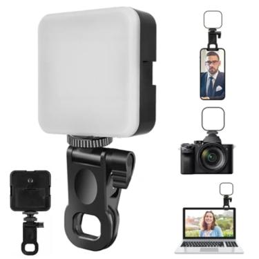 Imagem de Luz LED Portátil para Gravação de Vídeo | Iluminação Clip-on para Câmera, Celular, Notebook | Brilho Ajustável 3 Níveis | Ideal para TikTok, Vlogs, Videoconferência, Maquiagem | Fixador Versátil