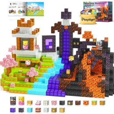 Imagem de Blocos magnéticos Playtigo Mine Magnet World 100 unidades para criança