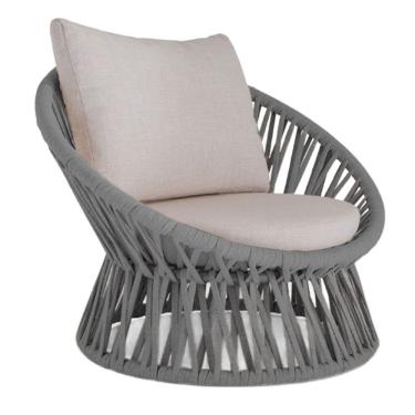 Imagem de Poltrona área Externa Monza Alumínio Pintura Corda Náutica Prata