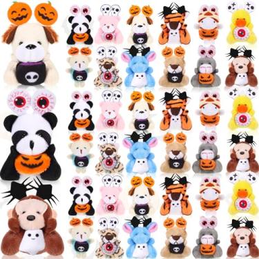 Imagem de Civaner 36 Pcs Mini Halloween Stuffed Animals Bulk Tiny Soft Halloween Plush Animal Toy Small Pumpkin Bear Puppy Keychain Doll for Trick or Treat Party Favors Exchange Gifts Goodie Bag Fillers Prizes