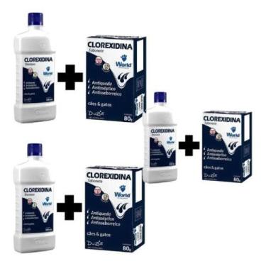 Imagem de Kit 3 Shampoo + 3 Sabonete Clorexidina Antisséptico Antisseborreico An