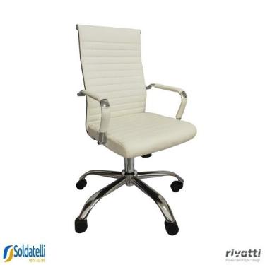 Imagem de Cadeira Office Esteirinha Confort PU Preta Ou Branca - Rivatti, Branco