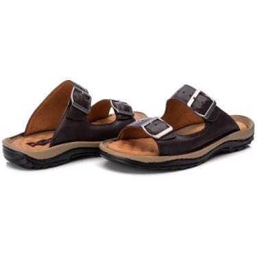 Imagem de Sandália Masculina Chinelo Em Couro Legitimo Jvmarc Ref: 805 - Ranster