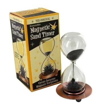 Imagem de Ampulheta De Vidro Magnética Decorativa De Mesa Pó De Metal