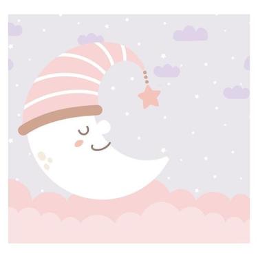 Imagem de Papel de Parede Adesivo Infantil Céu Lua Bebe Quarto Menina - 566pcp -
