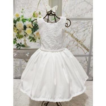 Imagem de Vestido Menina Infantil Luxo Renda Branco Perola - EDYNHOKIDS, 02 ANOS