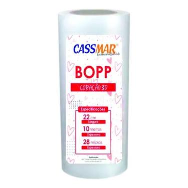 Imagem de Bopp Holográfico 3d Coração Heart Brilho 22cmx10m Cassmar 01un