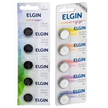 Imagem de 5 Bateria Cr1620 + 5 Pilha Moeda Cr2032 Lithium Cartela - ELGIN