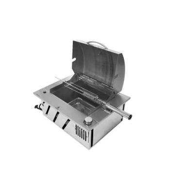 Imagem de Churrasqueira A Gás Embutir Duplo Infravermelho Inox Tampa - Refracon