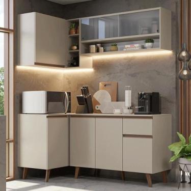 Imagem de Armário De Cozinha Completa De Canto 265 Cm Nice Madesa 02 Crema