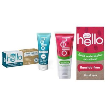 Imagem de Creme Dental Hello Smiling Shark Fruit Punch e Watermelon - 125ml