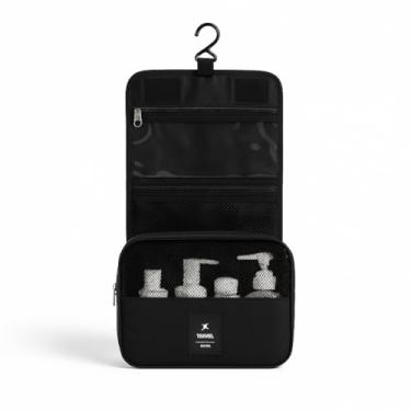 Imagem de Necessaire Feminina de Viagem Organizador com Gancho para Pendurar Ideal para Mala e Banheiro (Preto)