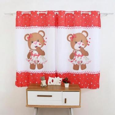 Imagem de Cortina Para Quarto De Bebê Menina Menino Infantil Light 2pç(Juju Vermelho)