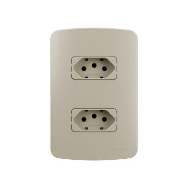 Imagem de Tomada Dupla Margirius B3 Colors 2p+t 10a Com Placa 4x2 Pérola