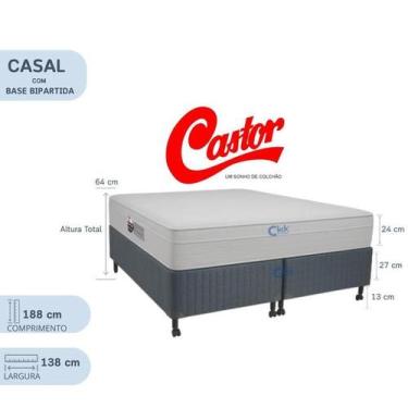 Imagem de Conjunto Box Castor Casal  Colchão Class New Tecnopedic com Base Box B