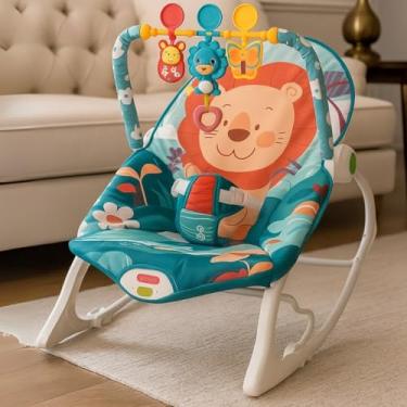 Imagem de Cadeira Balanço Descanso do Bebê 18Kg Música Cinto Ajustável (Azul-celeste)