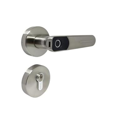 Imagem de Fechadura Digital Com Biometria SL135 De Embutir Prata Papaiz