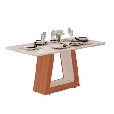 Imagem de Mesa Heloize 1,60 100% MDF com Tampo de Vidro Tuboarte