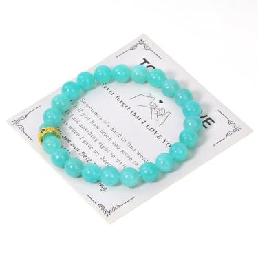 Imagem de L&J JEWELRY Pulseira de pedra preciosa de cristal natural, traz cura de cristal, aumenta a confiança e a vitalidade, manifestação de amor e romance, chacra de coração de pedra rosa, pulseira elástica