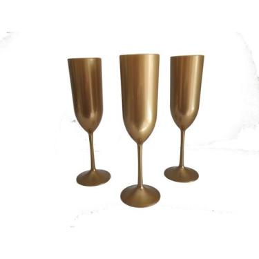 Imagem de Taça Espumante Acrílico 10 Unidade Dourado Comemorações - Qualyplas